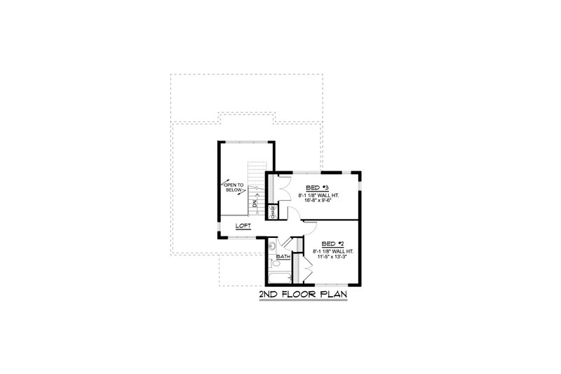 Architectural House Design - Floor Plan - Upper Floor for Modern House Plan #1064-153 - 3 bed, 2 bath