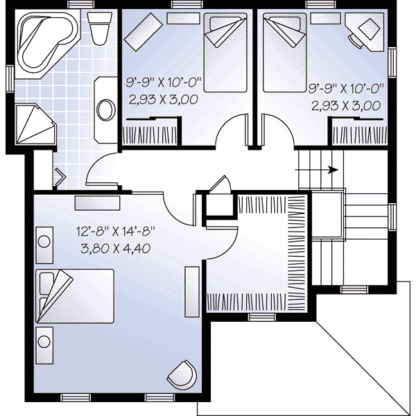 Colonial Floor Plan - Upper Floor Plan #23-523