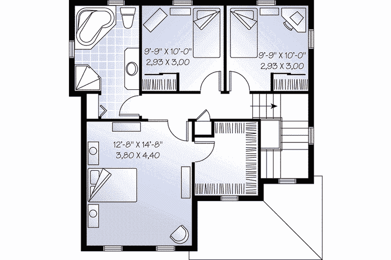 Dream House Plan - Floor Plan - Upper Floor for Colonial House Plan #23-523 - 3 bed, 1.5 bath