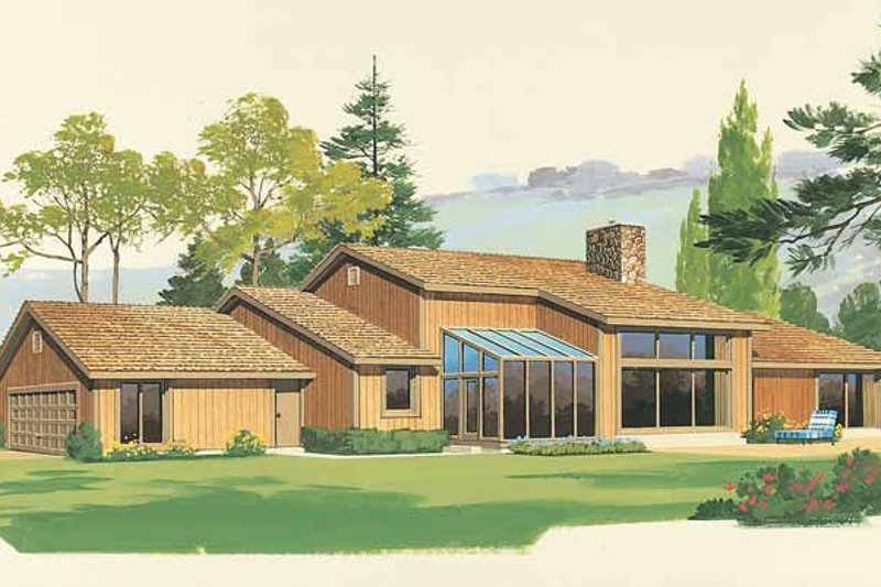 Dream House Plan - Exterior - Rear Elevation for Contemporary House Plan #72-763 - 3 bed, 2.5 bath