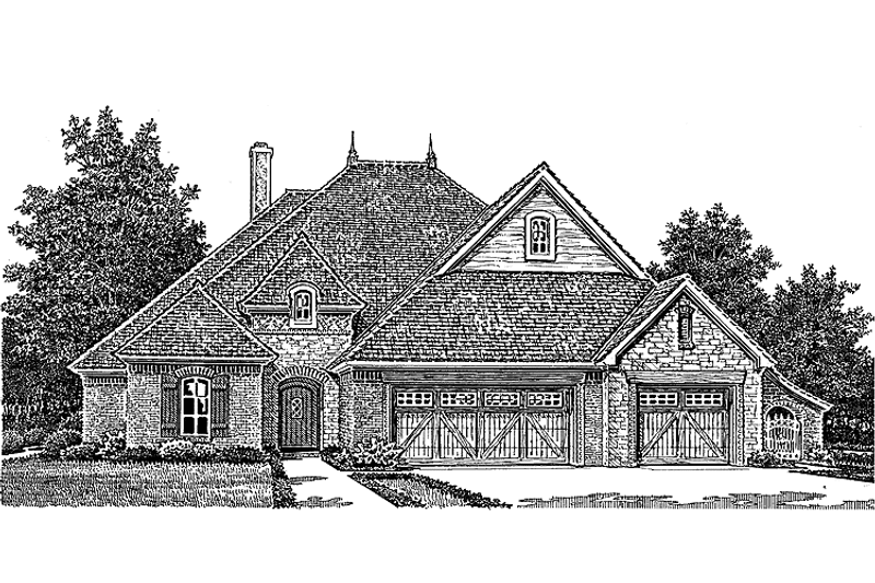 House Plan Design - Exterior - Front Elevation 3 for Country House Plan #310-1246 - 4 bed, 3 bath