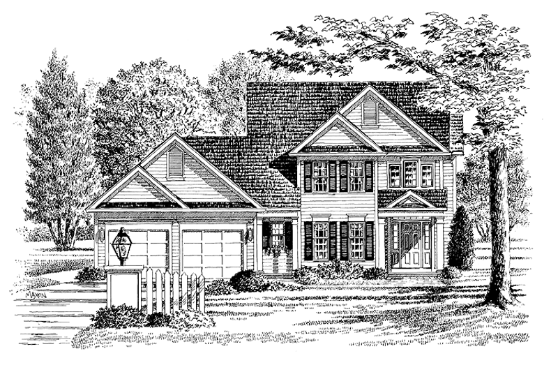 Home Plan - Colonial Exterior - Front Elevation Plan #316-206