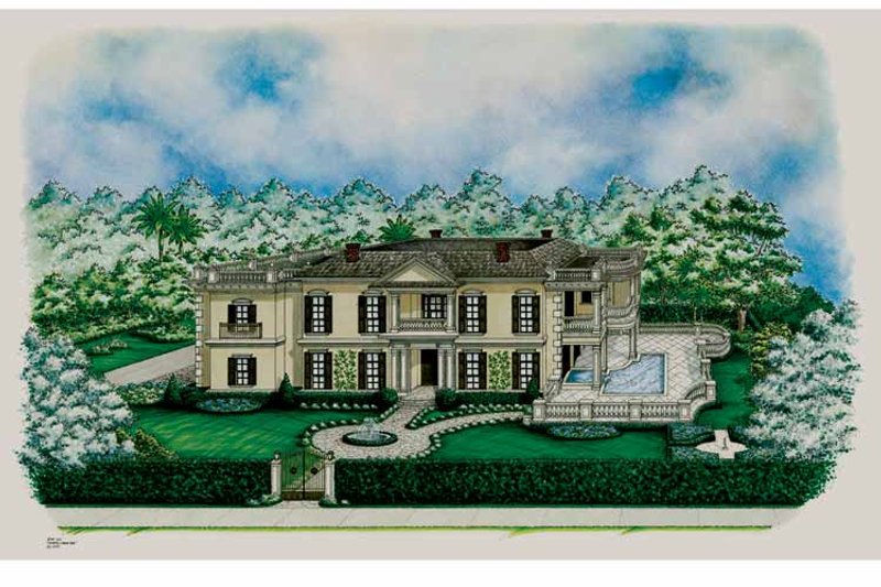 Home Plan - Exterior - Front Elevation 3 for Classical House Plan #1017-152 - 3 bed, 3.5 bath