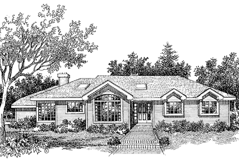Architectural House Design - Ranch Exterior - Front Elevation Plan #456-57