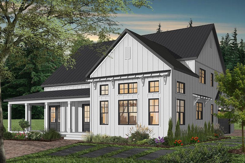 House Blueprint - Exterior - Rear Elevation 2 for Farmhouse House Plan #23-2690 - 4 bed, 3.5 bath