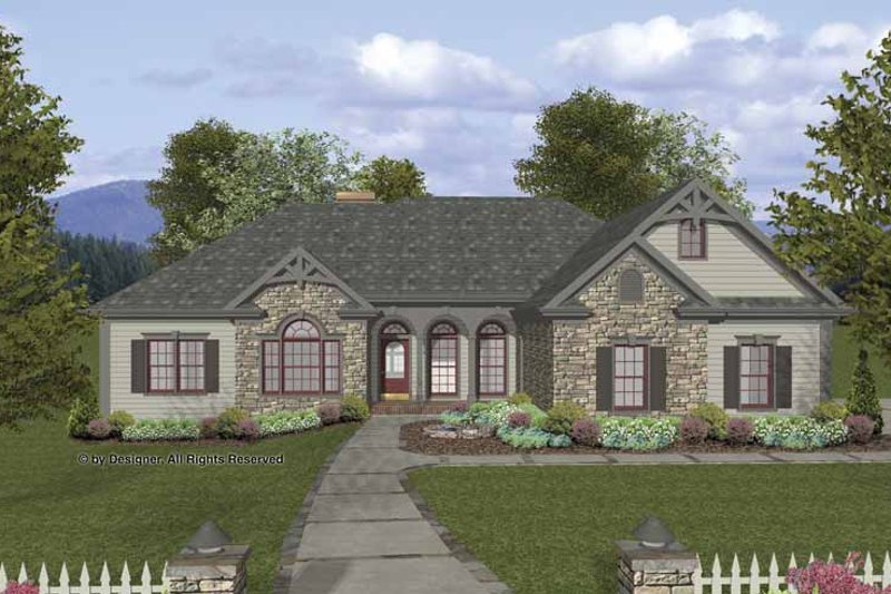 Dream House Plan - Craftsman Exterior - Front Elevation Plan #56-690