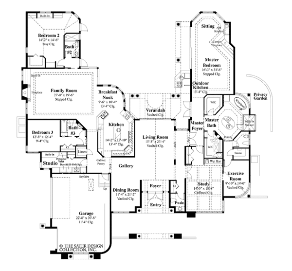 House Design - Mediterranean Floor Plan - Main Floor Plan #930-39