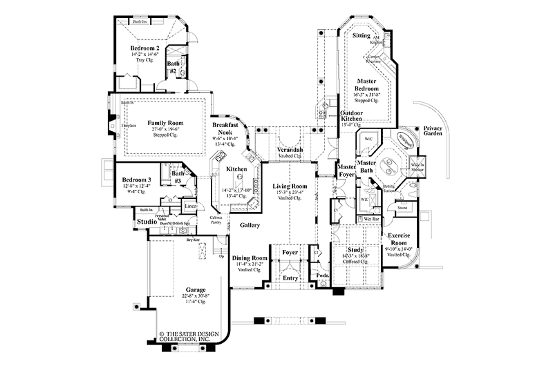 Home Plan - Floor Plan - Main Floor for Mediterranean House Plan #930-39 - 3 bed, 3.5 bath