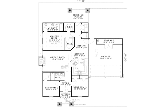 Floor Plan - Upper Floor for Craftsman House Plan #17-2258 - 3 bed, 2 bath