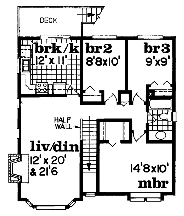 Architectural House Design - Country Floor Plan - Upper Floor Plan #47-684