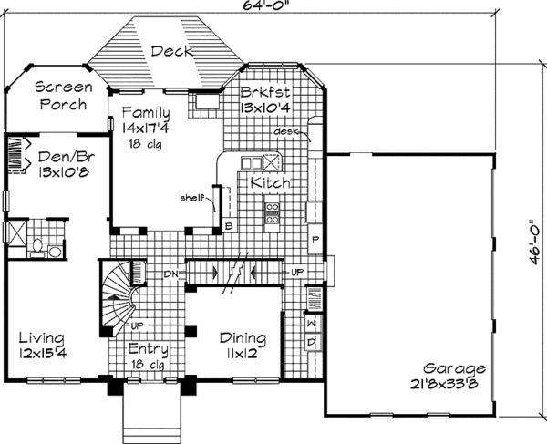 House Plan Design - Traditional Floor Plan - Main Floor Plan #320-504