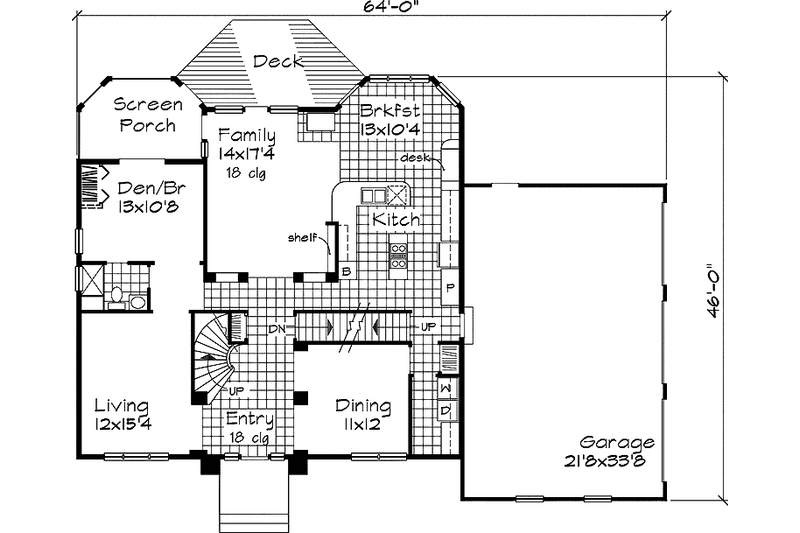Home Plan - Floor Plan - Main Floor for Traditional House Plan #320-504 - 4 bed, 3.5 bath