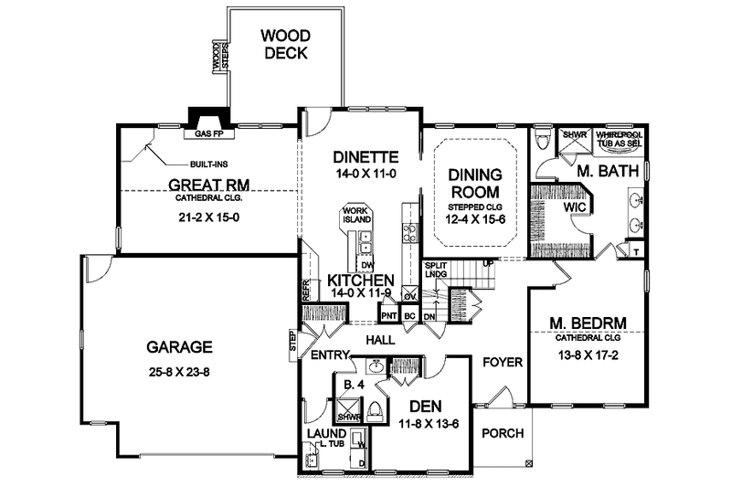 Architectural House Design - Floor Plan - Main Floor for Classical House Plan #328-331 - 4 bed, 3.5 bath