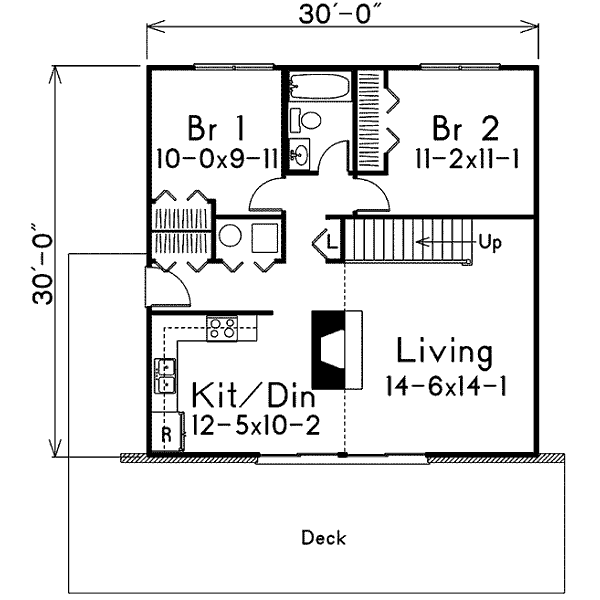 Cottage Floor Plan - Main Floor Plan #57-493