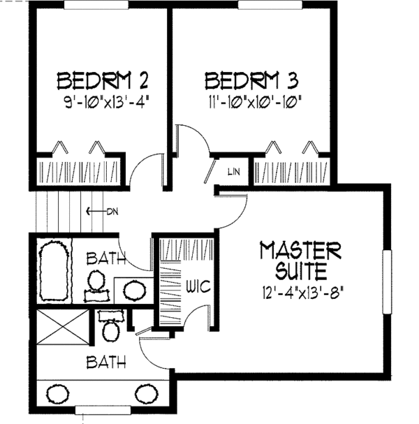 Home Plan - Tudor Floor Plan - Upper Floor Plan #51-733
