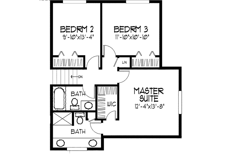 Dream House Plan - Floor Plan - Upper Floor for Tudor House Plan #51-733 - 3 bed, 2.5 bath