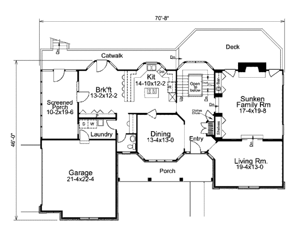 House Plan Design - Colonial Floor Plan - Main Floor Plan #57-295