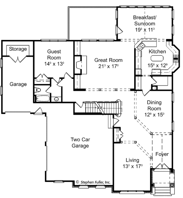House Plan Design - Country Floor Plan - Main Floor Plan #429-310