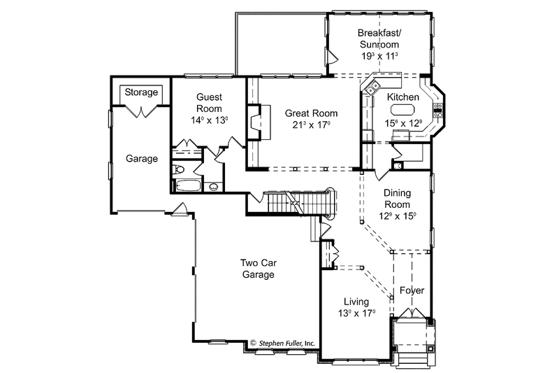 Dream House Plan - Floor Plan - Main Floor for Country House Plan #429-310 - 5 bed, 4 bath
