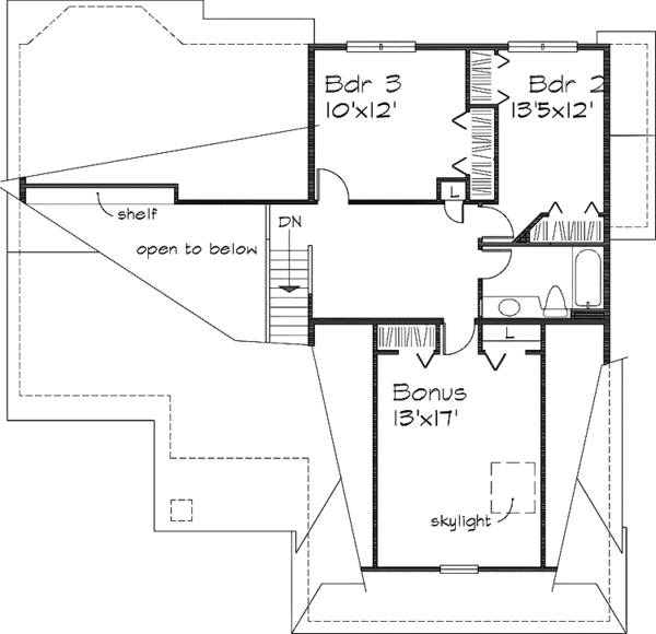 House Plan Design - Mediterranean Floor Plan - Upper Floor Plan #320-534