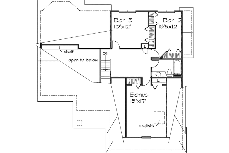 Home Plan - Floor Plan - Upper Floor for Mediterranean House Plan #320-534 - 4 bed, 2.5 bath