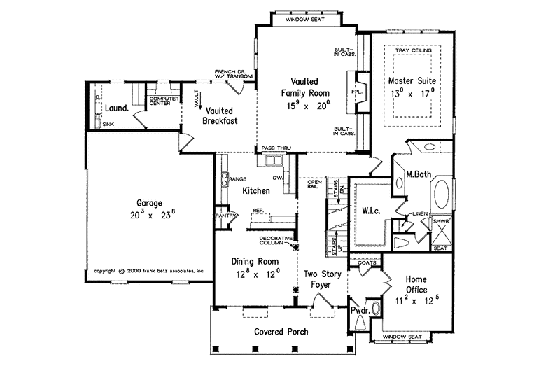 House Blueprint - Floor Plan - Main Floor for Colonial House Plan #927-844 - 4 bed, 3.5 bath
