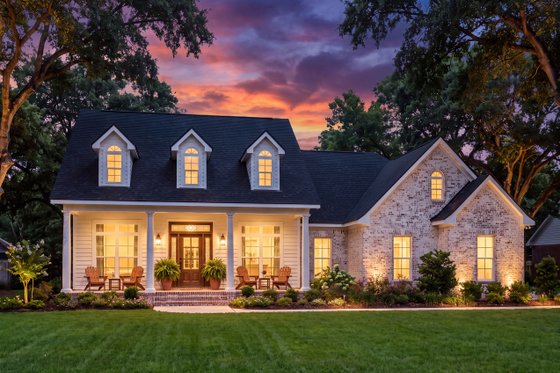 Exterior - Front Elevation 3 for Colonial House Plan #430-14 - 3 bed, 2 bath