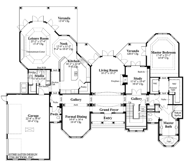 Dream House Plan - Mediterranean Floor Plan - Main Floor Plan #930-42