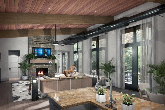 Interior - Family Room 1 for Contemporary House Plan #120-293 - 3 bed, 3 bath