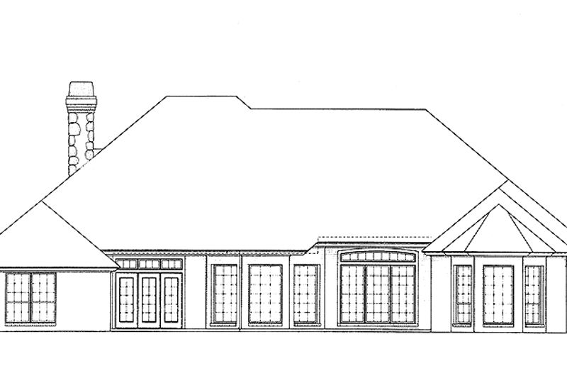 Home Plan - Exterior - Rear Elevation for Country House Plan #310-1105 - 4 bed, 3.5 bath