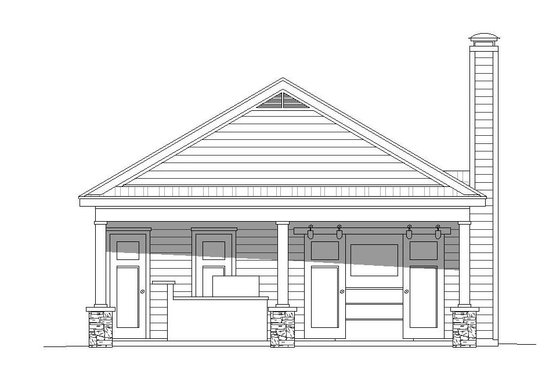 Exterior - Front Elevation 3 for Country House Plan #932-236, 0.5 bath