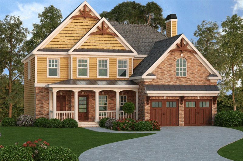 Dream House Plan - Farmhouse Exterior - Front Elevation Plan #419-257