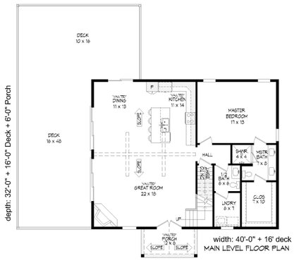 Floor Plan - Main Floor for Traditional House Plan #932-478 - 3 bed, 2.5 bath