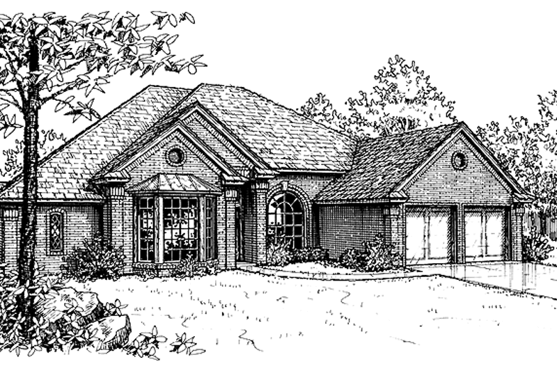 Home Plan - Exterior - Front Elevation 3 for Mediterranean House Plan #310-1011 - 4 bed, 2.5 bath