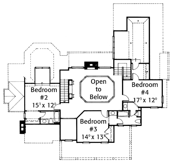 House Blueprint - Country Floor Plan - Upper Floor Plan #429-334