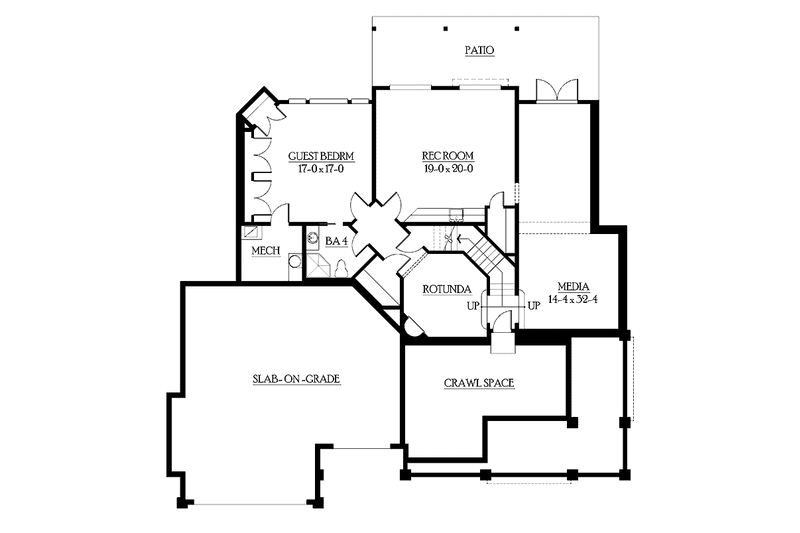 Home Plan - Floor Plan - Lower Floor for Victorian House Plan #132-477 - 5 bed, 4.5 bath