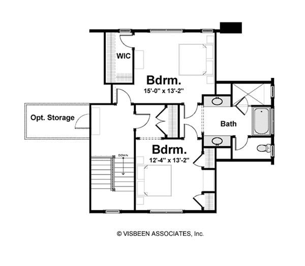Architectural House Design - Colonial Floor Plan - Upper Floor Plan #928-241