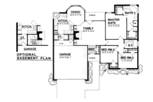 Floor Plan - Main Floor for Traditional House Plan #40-205 - 3 bed, 2 bath