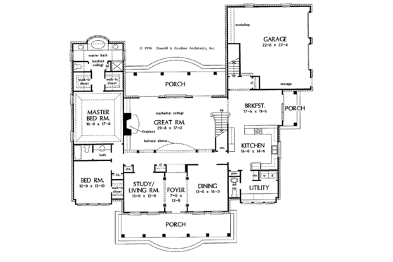 Floor Plan - Main Floor for Classical House Plan #929-263 - 4 bed, 3.5 bath