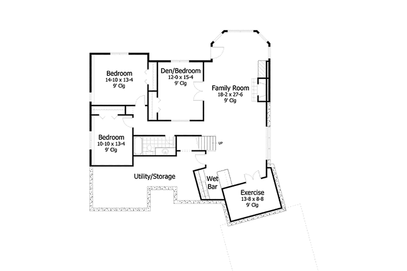 Architectural House Design - Floor Plan - Lower Floor for European House Plan #51-1070 - 4 bed, 2.5 bath