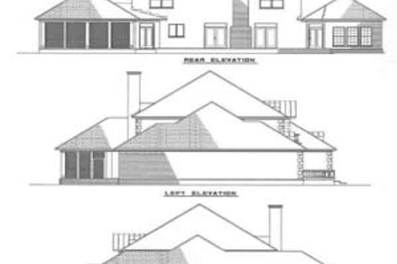 Dream House Plan - Exterior - Rear Elevation for European House Plan #17-250 - 4 bed, 5 bath