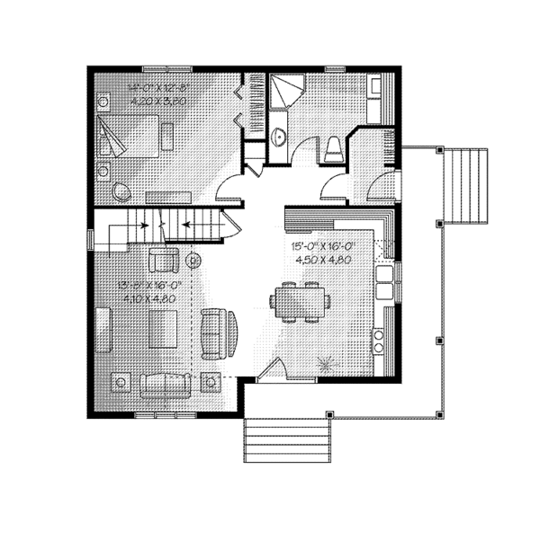 Architectural House Design - Country Floor Plan - Main Floor Plan #23-2403
