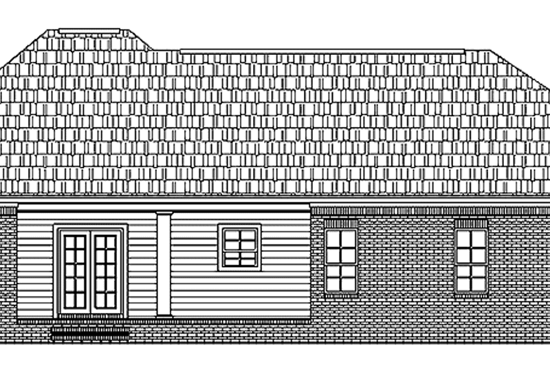 Home Plan - Exterior - Rear Elevation for Contemporary House Plan #21-408 - 3 bed, 2 bath