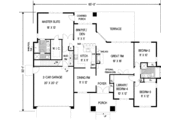 European Style House Plan - 3 Beds 2 Baths 1816 Sq/Ft Plan #3-288 Floor 