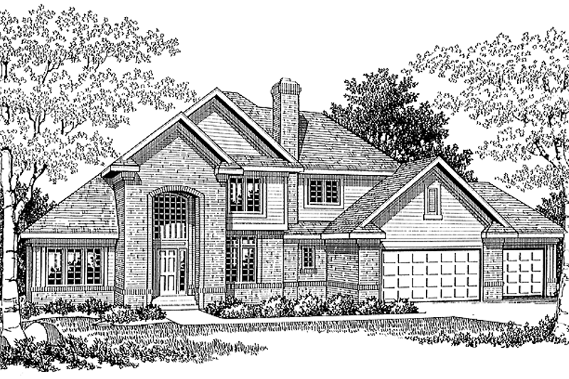 House Blueprint - Traditional Exterior - Front Elevation Plan #70-1338