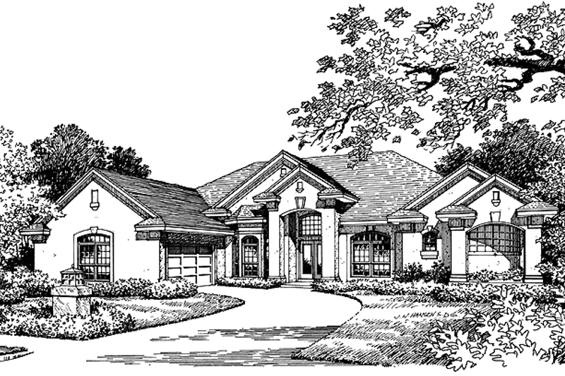 Home Plan - Mediterranean Exterior - Front Elevation Plan #417-555