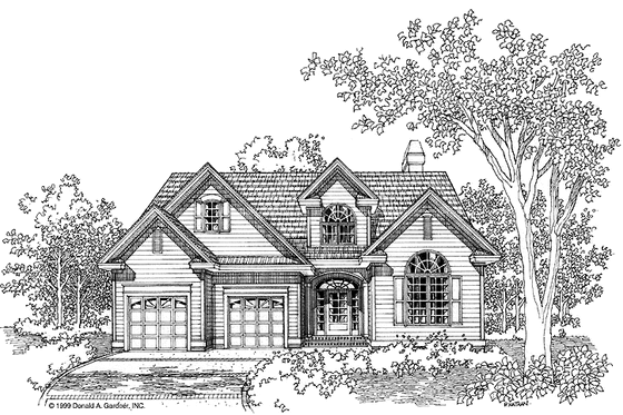 Exterior - Front Elevation 3 for Traditional House Plan #929-512 - 4 bed, 3 bath