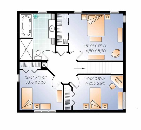 Dream House Plan - Country Floor Plan - Upper Floor Plan #23-2555