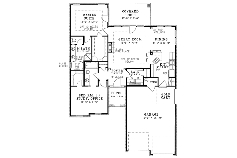 Home Plan - Floor Plan - Main Floor for Country House Plan #17-2658 - 2 bed, 2 bath