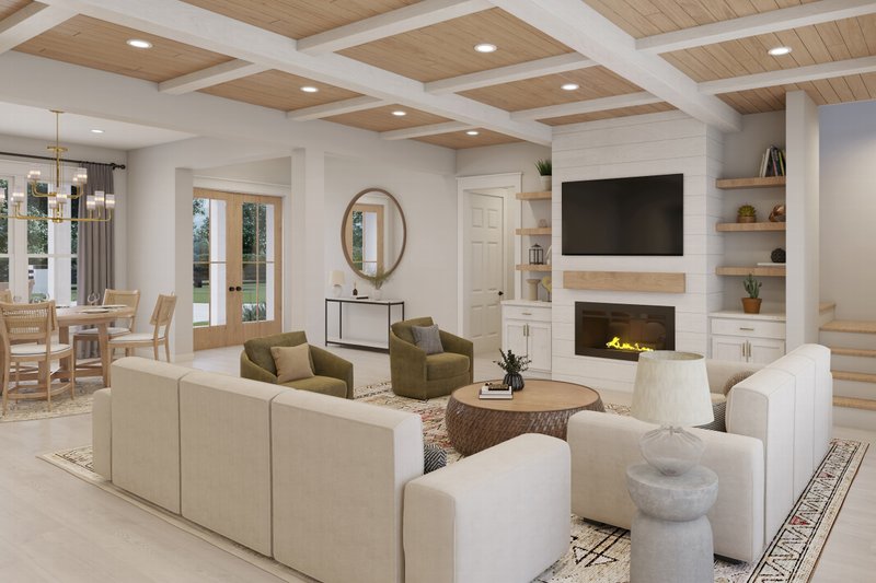 House Blueprint - Interior - Family Room for Farmhouse House Plan #430-399 - 5 bed, 3.5 bath